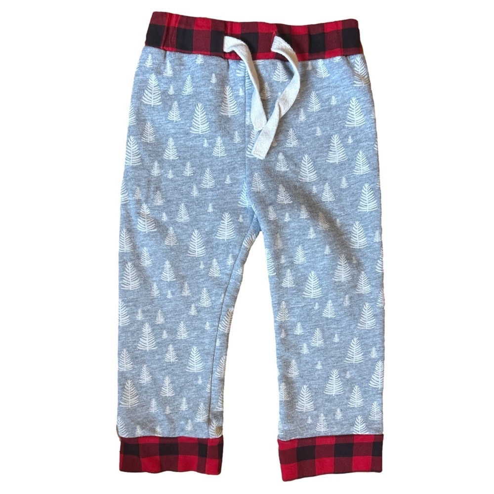 Mud Pie gray and Red Plaid Baby pants